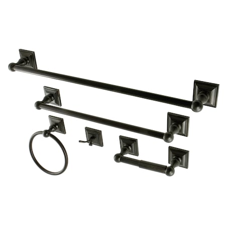 Kingston Brass 5-Piece Bathroom Accessory Set, Oil Rubbed Bronze BAHK3212478ORB